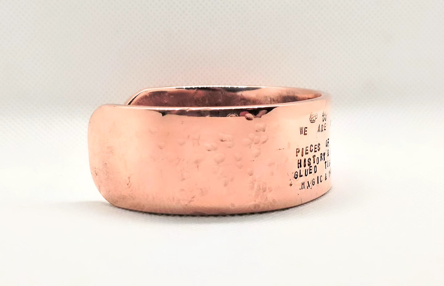 Words to live by - custom quote  heavy copper cuff