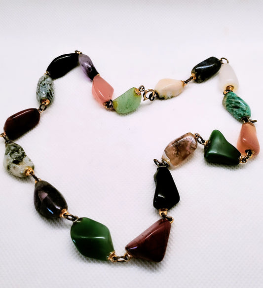 70's vintage genuine gemstone necklace