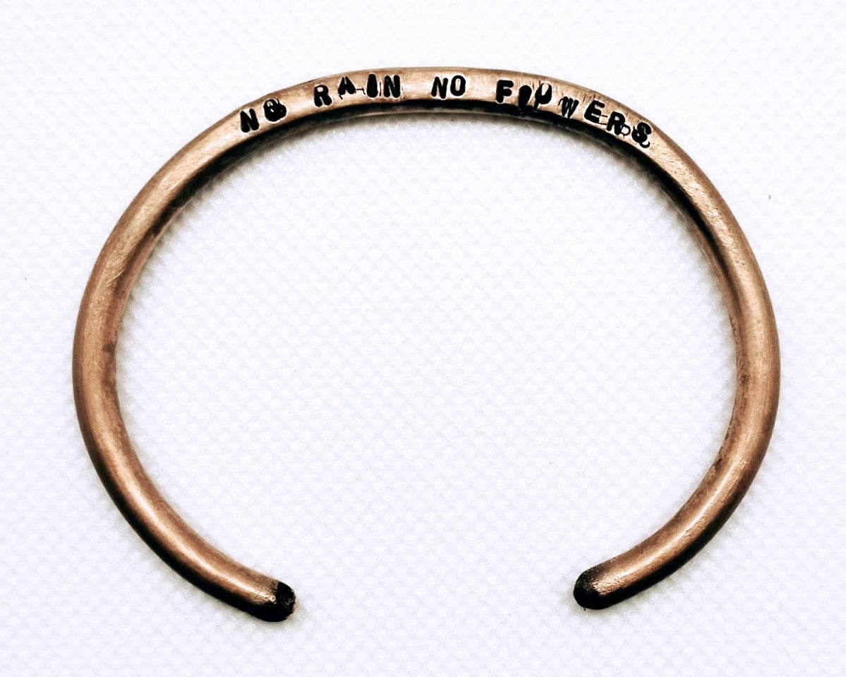 No rain no flowers - 4mm bronze cuff