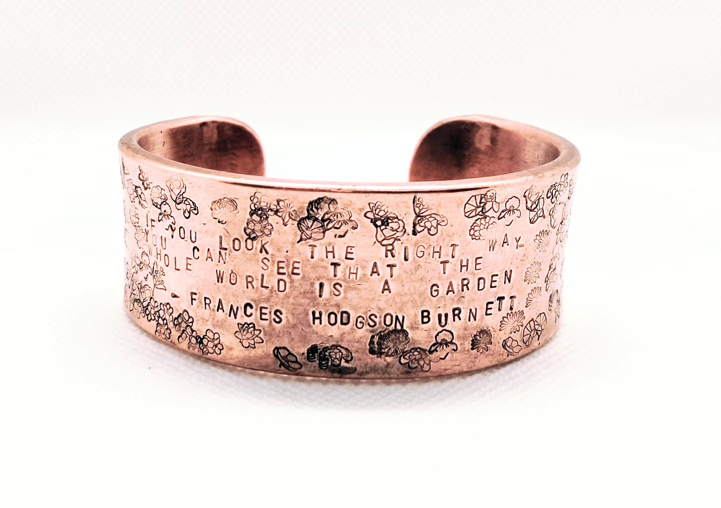 Words to live by - custom quote  heavy copper cuff