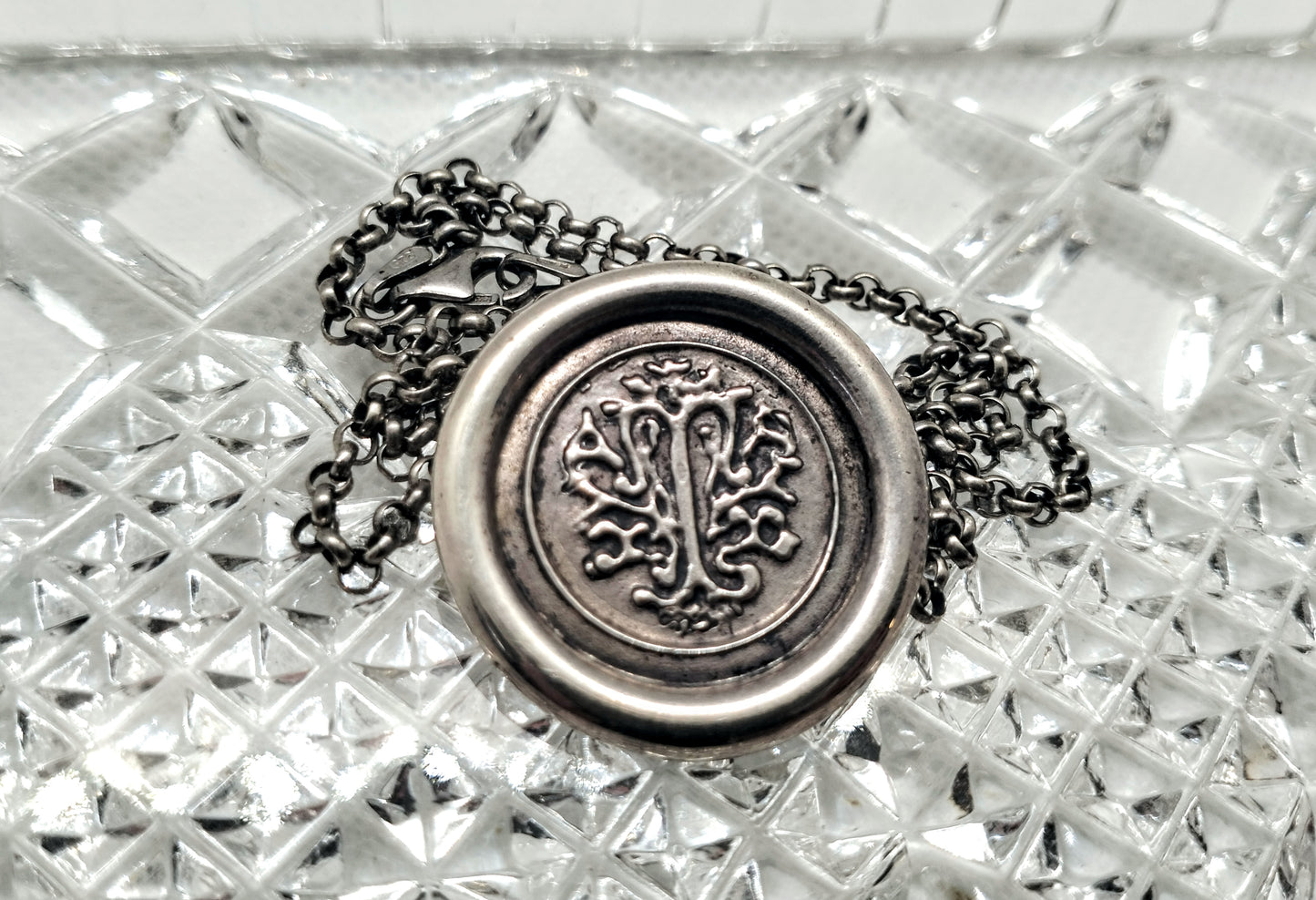 Sterling Silver tree of Life wax seal style pendant on chain