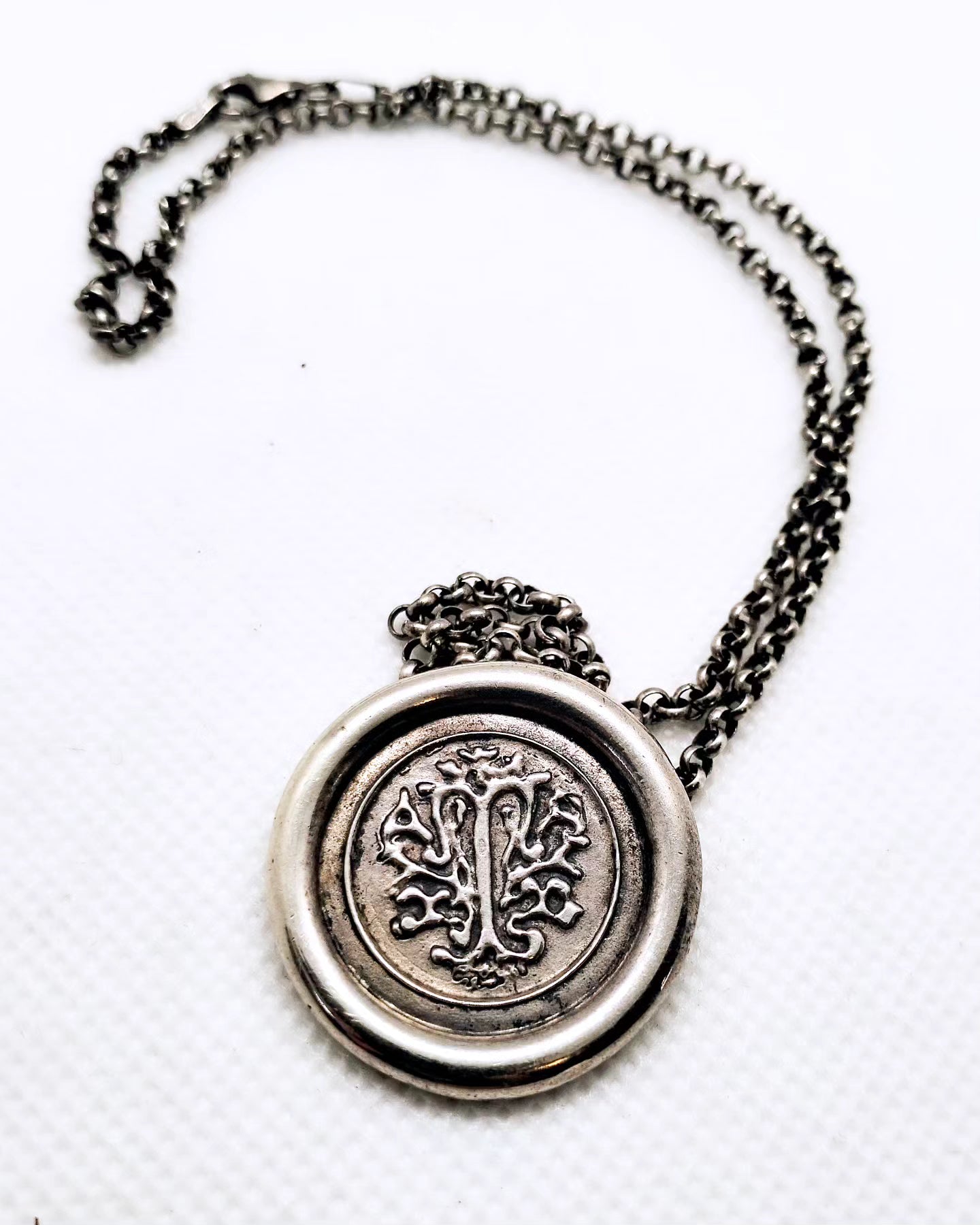 Sterling Silver tree of Life wax seal style pendant on chain