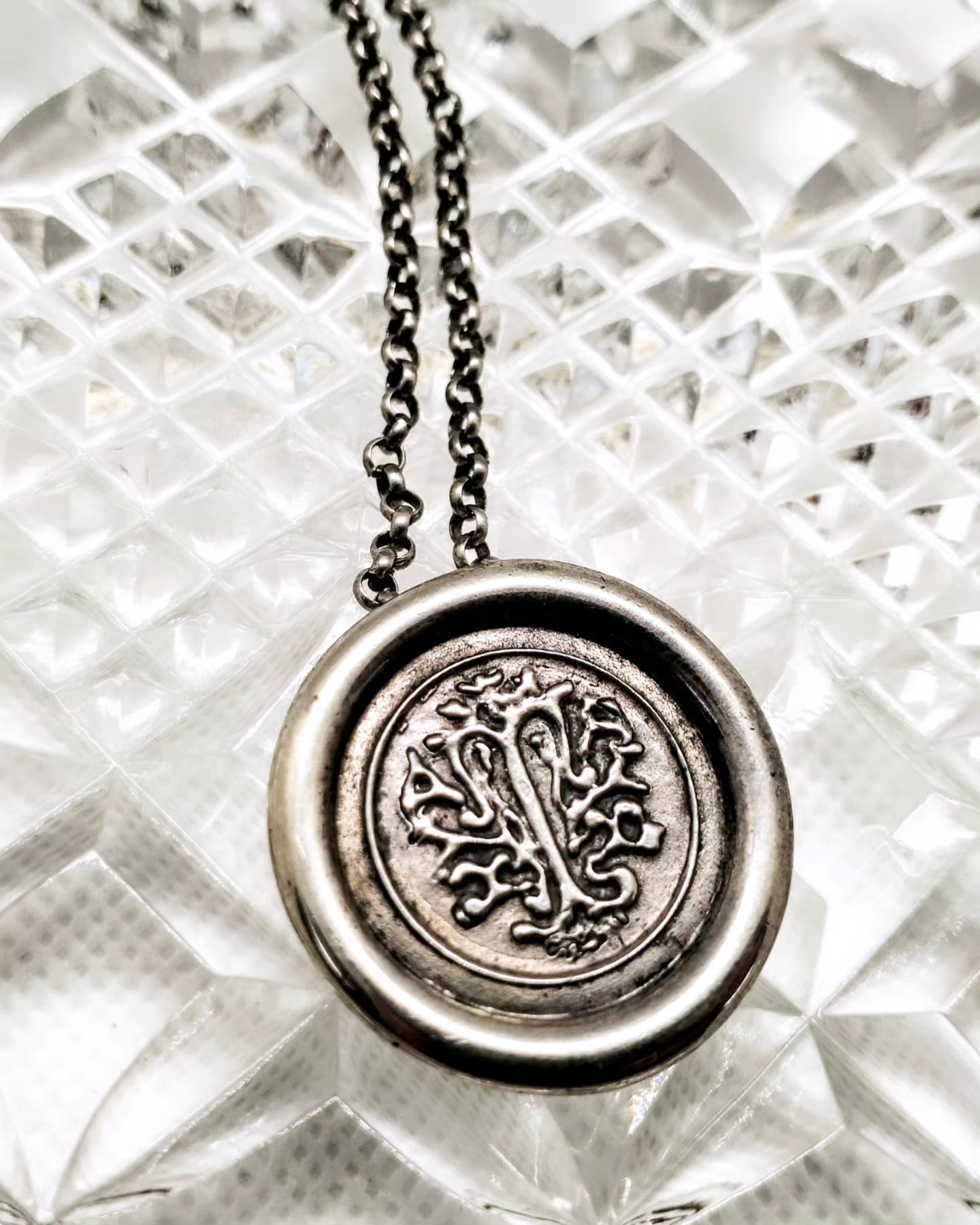 Sterling Silver tree of Life wax seal style pendant on chain